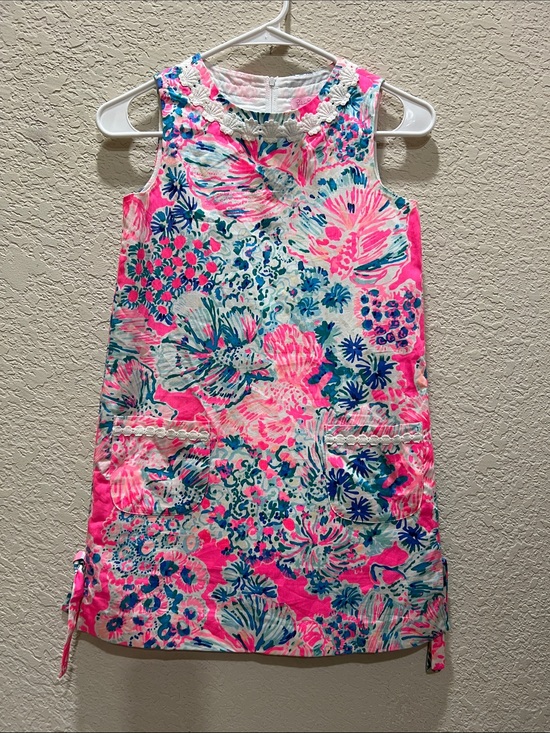 Lilly Pulitzer Other - Lilly Pulitzer Girls shift in pink seaing things size 10 EUC